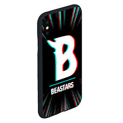 Чехол iPhone XS Max матовый Символ Beastars в стиле glitch на темном фоне, цвет: 3D-черный — фото 2