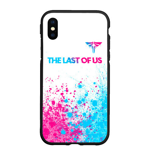 Чехол iPhone XS Max матовый The Last Of Us neon gradient style: символ сверху / 3D-Черный – фото 1