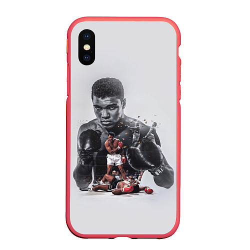 Чехол iPhone XS Max матовый The greatest - Muhammad Ali / 3D-Красный – фото 1