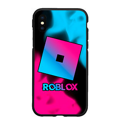 Чехол iPhone XS Max матовый Roblox - neon gradient