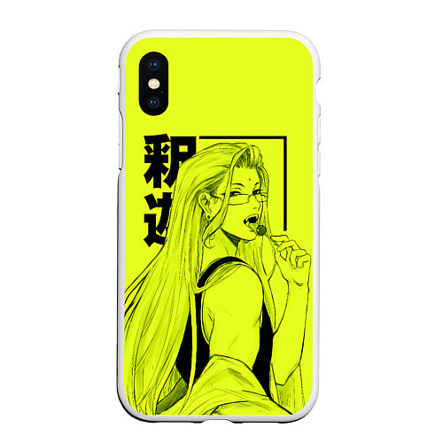 Чехол iPhone XS Max матовый Lime Buddha / 3D-Белый – фото 1