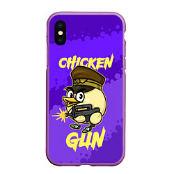 Чехол iPhone XS Max матовый Чикен Ган - цыпленок, цвет: 3D-фиолетовый