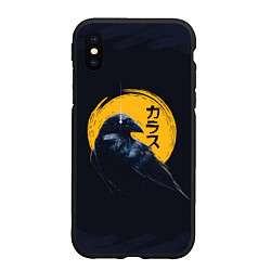 Чехол iPhone XS Max матовый Raven and moon, цвет: 3D-черный