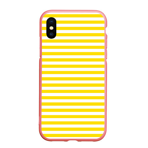 Чехол iPhone XS Max матовый Светло-желтые полосы / 3D-Баблгам – фото 1