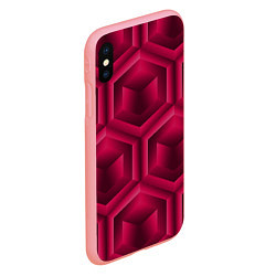 Чехол iPhone XS Max матовый Многоугольник и куб, цвет: 3D-баблгам — фото 2