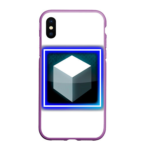Чехол iPhone XS Max матовый Белый куб и магия / 3D-Фиолетовый – фото 1