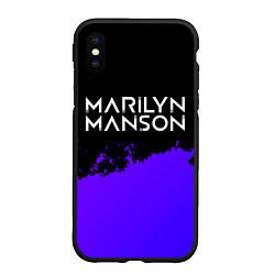 Чехол iPhone XS Max матовый Marilyn Manson purple grunge