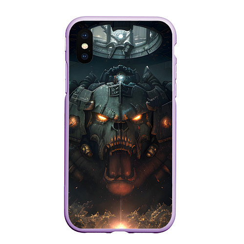 Чехол iPhone XS Max матовый Space marine machine / 3D-Сиреневый – фото 1