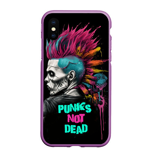 Чехол iPhone XS Max матовый Punks not dear / 3D-Фиолетовый – фото 1