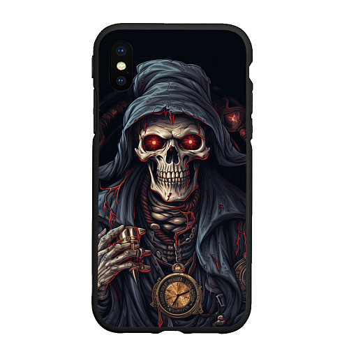 Чехол iPhone XS Max матовый Смерть: арт нейросети / 3D-Черный – фото 1