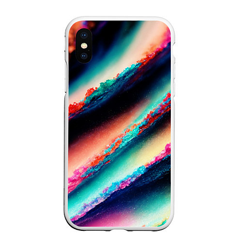 Чехол iPhone XS Max матовый Абстрактный след / 3D-Белый – фото 1