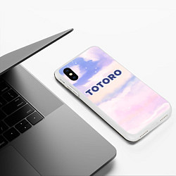 Чехол iPhone XS Max матовый Totoro sky clouds, цвет: 3D-белый — фото 2