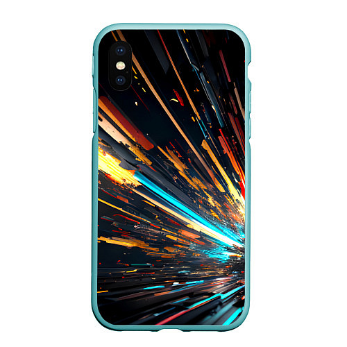 Чехол iPhone XS Max матовый Кубический взрыв / 3D-Мятный – фото 1