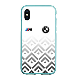 Чехол iPhone XS Max матовый BMW m power - белый, цвет: 3D-мятный