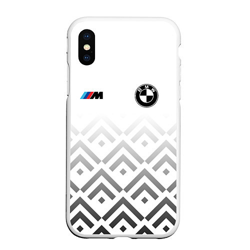 Чехол iPhone XS Max матовый BMW m power - белый / 3D-Белый – фото 1
