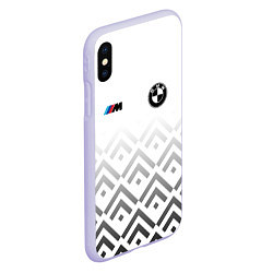 Чехол iPhone XS Max матовый BMW m power - белый, цвет: 3D-светло-сиреневый — фото 2