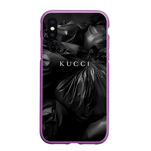 Чехол iPhone XS Max матовый Куччи / 3D-Фиолетовый – фото 1