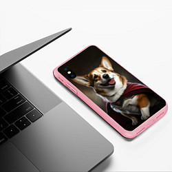 Чехол iPhone XS Max матовый Корги в красном плаще, цвет: 3D-баблгам — фото 2