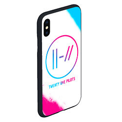 Чехол iPhone XS Max матовый Twenty One Pilots neon gradient style, цвет: 3D-черный — фото 2