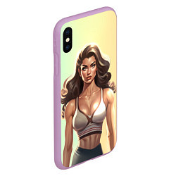 Чехол iPhone XS Max матовый Fitness girl sport, цвет: 3D-сиреневый — фото 2