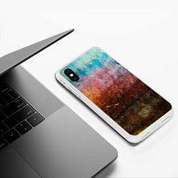 Чехол iPhone XS Max матовый Разноцветные тени и краски, цвет: 3D-белый — фото 2