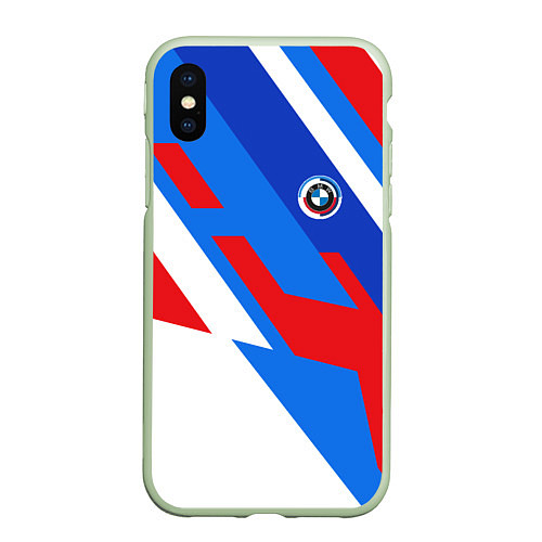 Чехол iPhone XS Max матовый Bmw - perfomance colors / 3D-Салатовый – фото 1