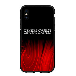 Чехол iPhone XS Max матовый Crystal Castles red plasma, цвет: 3D-черный