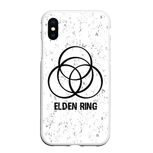 Чехол iPhone XS Max матовый Elden Ring glitch на светлом фоне / 3D-Белый – фото 1