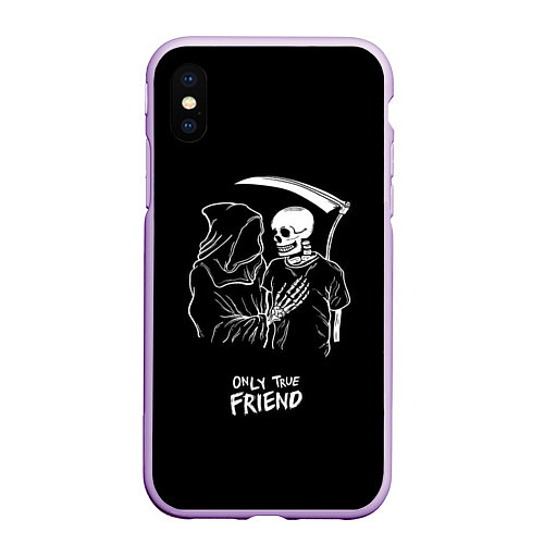 Чехол iPhone XS Max матовый Only true friend / 3D-Сиреневый – фото 1