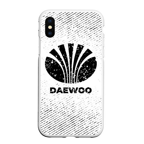 Чехол iPhone XS Max матовый Daewoo с потертостями на светлом фоне / 3D-Белый – фото 1