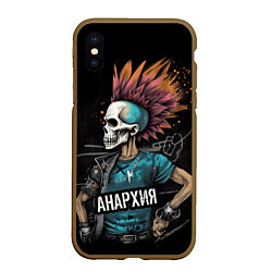 Чехол iPhone XS Max матовый Девушка панк анархия, цвет: 3D-коричневый