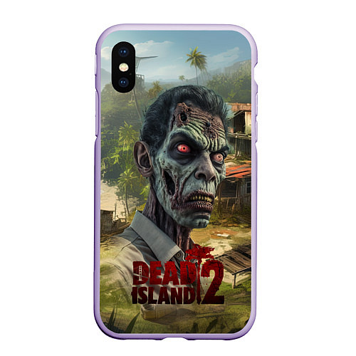 Чехол iPhone XS Max матовый Zombie dead island 2 / 3D-Светло-сиреневый – фото 1