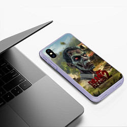 Чехол iPhone XS Max матовый Zombie dead island 2, цвет: 3D-светло-сиреневый — фото 2