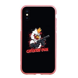 Чехол iPhone XS Max матовый Chicken gun pew pew, цвет: 3D-баблгам