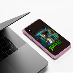 Чехол iPhone XS Max матовый Гомер зомби, цвет: 3D-розовый — фото 2