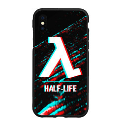 Чехол iPhone XS Max матовый Half-Life в стиле glitch и баги графики на темном, цвет: 3D-черный