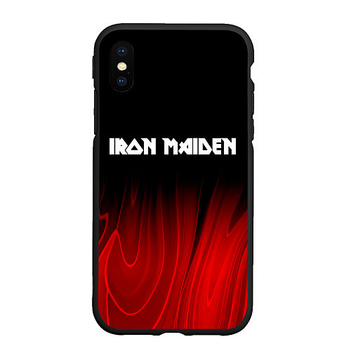 Чехол iPhone XS Max матовый Iron Maiden red plasma / 3D-Черный – фото 1