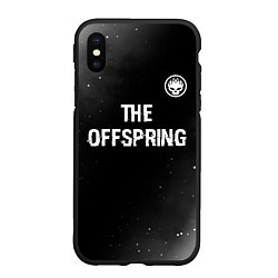 Чехол iPhone XS Max матовый The Offspring glitch на темном фоне: символ сверху