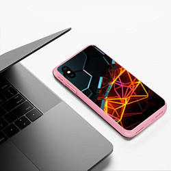 Чехол iPhone XS Max матовый Разломленные плитки, цвет: 3D-баблгам — фото 2