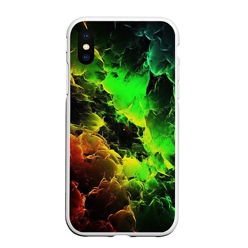 Чехол iPhone XS Max матовый Зеленое небо / 3D-Белый – фото 1