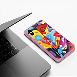 Чехол iPhone XS Max матовый Сердце Абстракция, цвет: 3D-розовый — фото 2