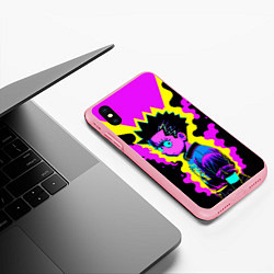 Чехол iPhone XS Max матовый Неоновый Барт Симпсон - поп-арт, цвет: 3D-баблгам — фото 2