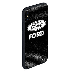 Чехол iPhone XS Max матовый Ford с потертостями на темном фоне, цвет: 3D-черный — фото 2