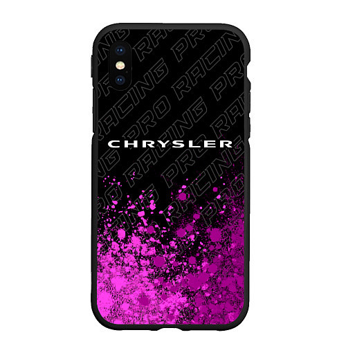 Чехол iPhone XS Max матовый Chrysler pro racing: символ сверху / 3D-Черный – фото 1