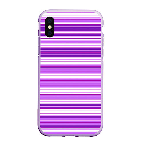 Чехол iPhone XS Max матовый Фиолетовые полосы / 3D-Сиреневый – фото 1