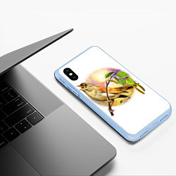 Чехол iPhone XS Max матовый Соловей, цвет: 3D-голубой — фото 2