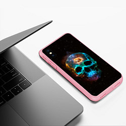 Чехол iPhone XS Max матовый Космический череп - нейронная сеть, цвет: 3D-баблгам — фото 2