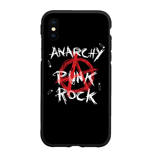 Чехол iPhone XS Max матовый Анархия - панк рок / 3D-Черный – фото 1
