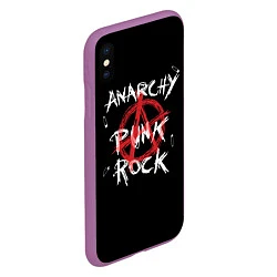 Чехол iPhone XS Max матовый Анархия - панк рок, цвет: 3D-фиолетовый — фото 2