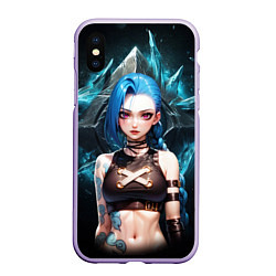 Чехол iPhone XS Max матовый Jinx arcane league of legends, цвет: 3D-светло-сиреневый